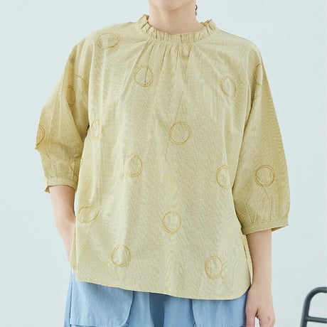 【3色展開】select サークル刺繍 コットンブラウス
