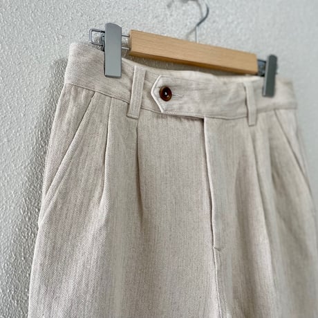 MHL. コットンリネンヘリンボーンパンツ