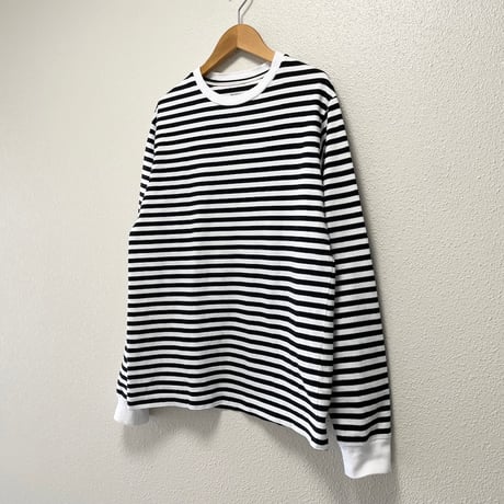 2024AW / Veritecoeur 天竺クルーネック  ボーダーロングスリーブTシャツ