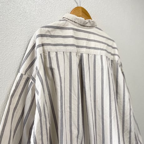 nest Robe コットンリネンストライプビッグシャツ
