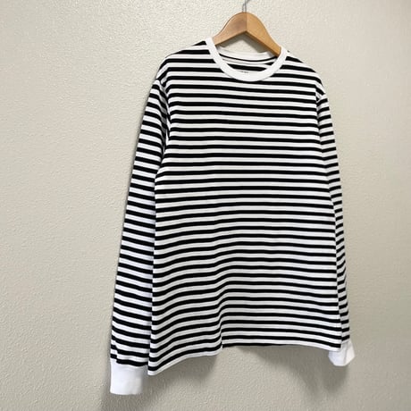 2024AW / Veritecoeur 天竺クルーネック  ボーダーロングスリーブTシャツ