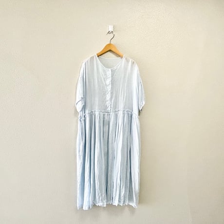 nest Robe リネンタックギャザー半袖ワンピース