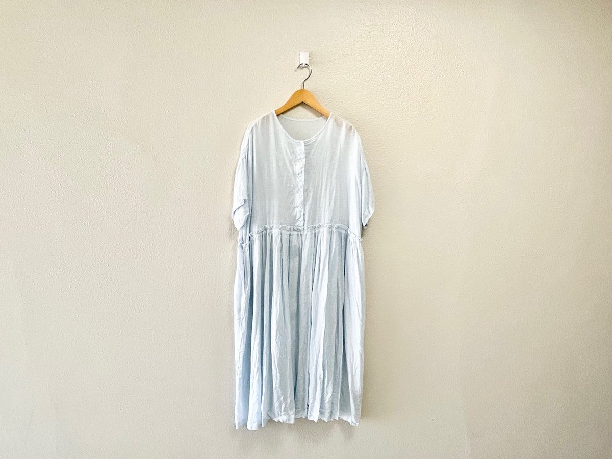 nestrobe リネンタックギャザーワンピース nest Robe リネンタックギャザー半袖ワンピース | Lisululu online