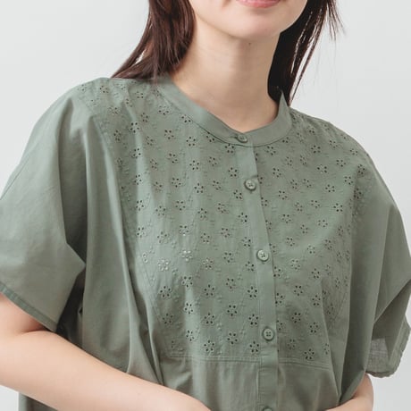【5色展開】select 刺繍切替ブラウス