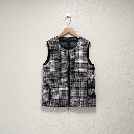 TAION  ベーシック クルーネックWジップ  ダウンベスト