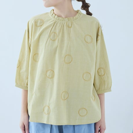 【3色展開】select サークル刺繍 コットンブラウス