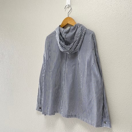 mizuiro ind / ストライプ フード付き ショートプルオーバー