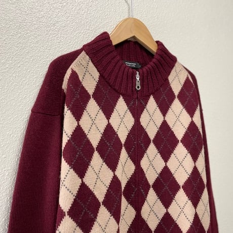 未使用品 / BURBERRY BLACK LABEL ジップアップ ニットカーディガン