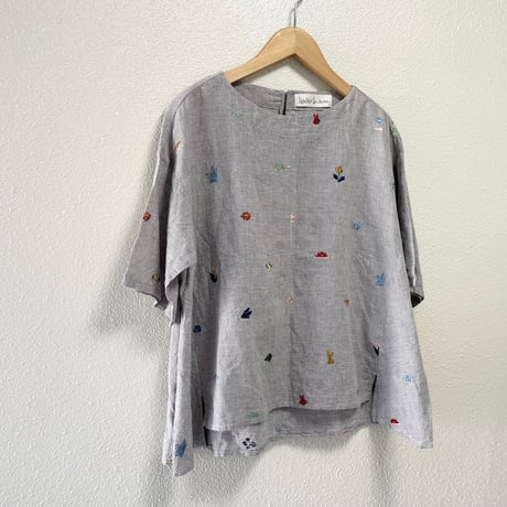 l'atelier du savon 小さいおりがみ刺繡ブラウス