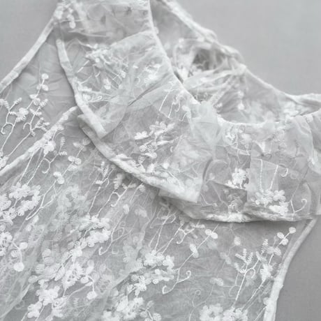 タグ付き未使用品 / 2025SS /  bulle de savon tulle 刺繍 tunic ブラウス