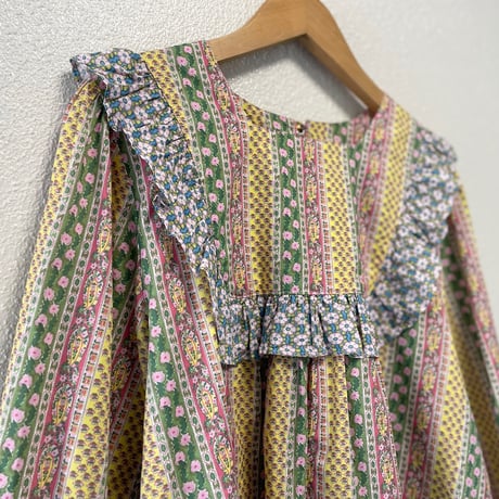 2025SS / Dot＆Stripes CHILD WOMAN リバティプリント パッチワークブラウス