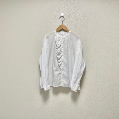 2024AW / grin ソフトガーゼ起毛 Wラッフルシャツ