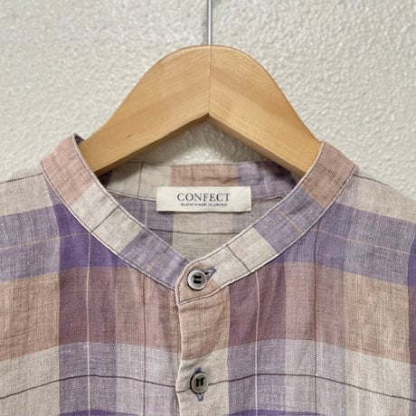 nest Robe CONFECT リネンチェック 7分袖シャツ