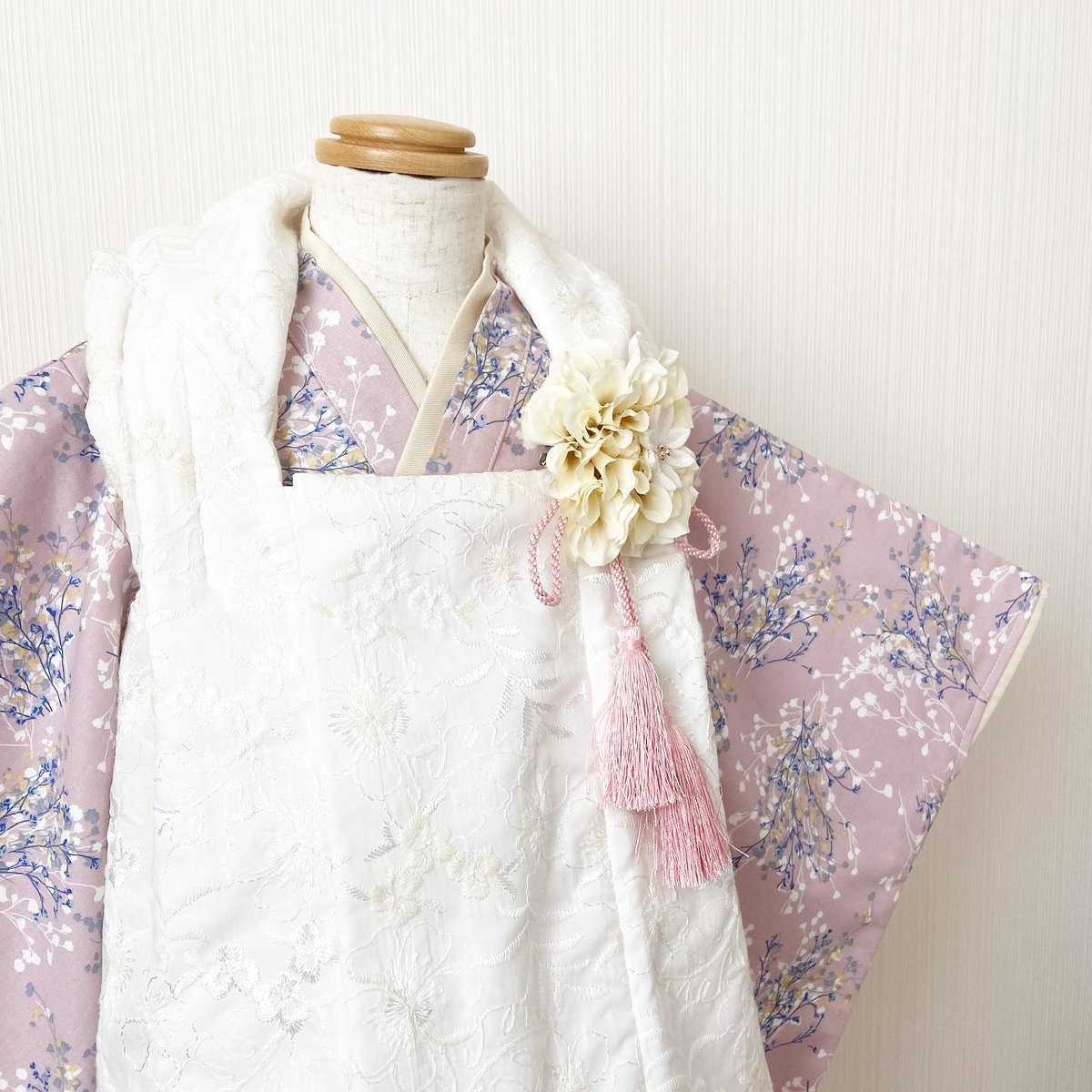 七五三用 花柄刺繍 着物セット 七五三 着物セット ピンク 花柄 - メルカリ