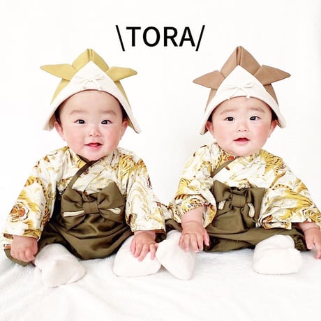 [M] 虎-TORA- アイボリー×カーキ（衣類）