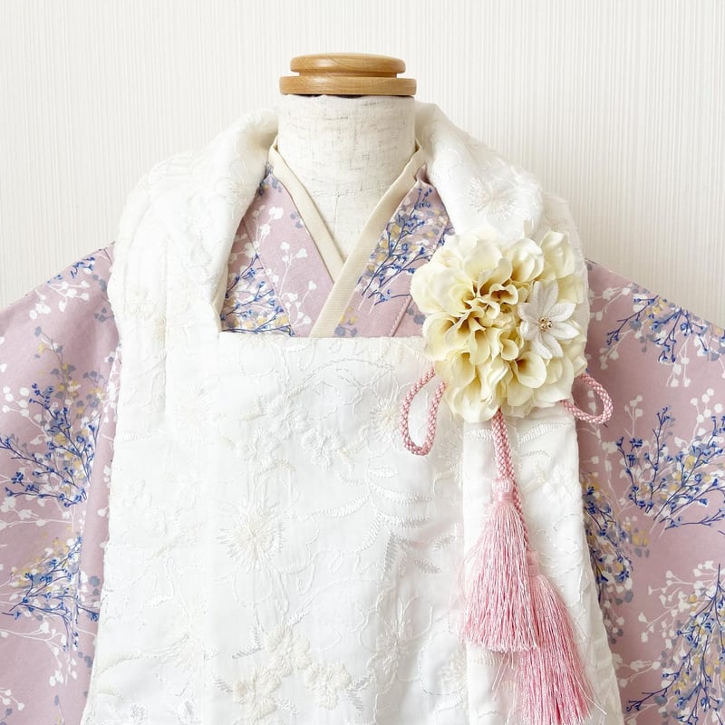 七五三着物3歳> ドライフラワー×刺繍レース | moco moco powan