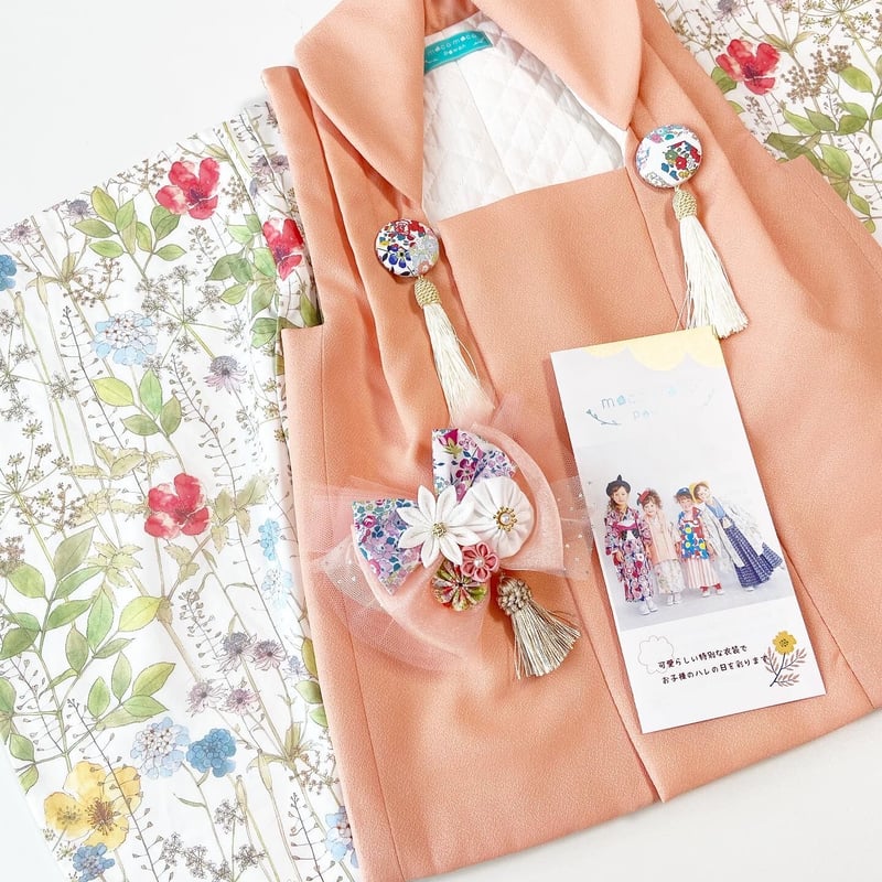 mocomoco 七五三着物　３歳　5点セット 七五三3歳着物> イルマブルー×空色 | moco moco powan