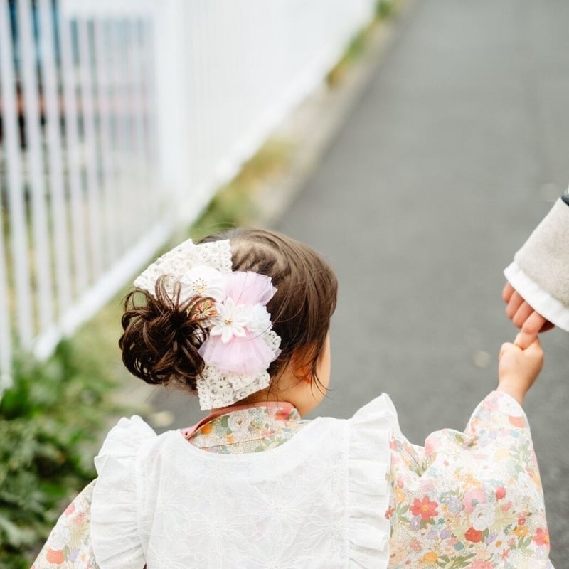 【七五三No.40】レースりぼん（淡桃☓レース） 七五三No.40】レースりぼん（淡桃☓レース） 七五三No.40】レース