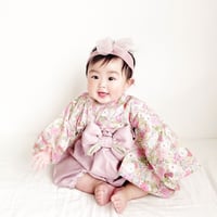 [M]花柄 ピンク×スモーキーパープル（衣類）