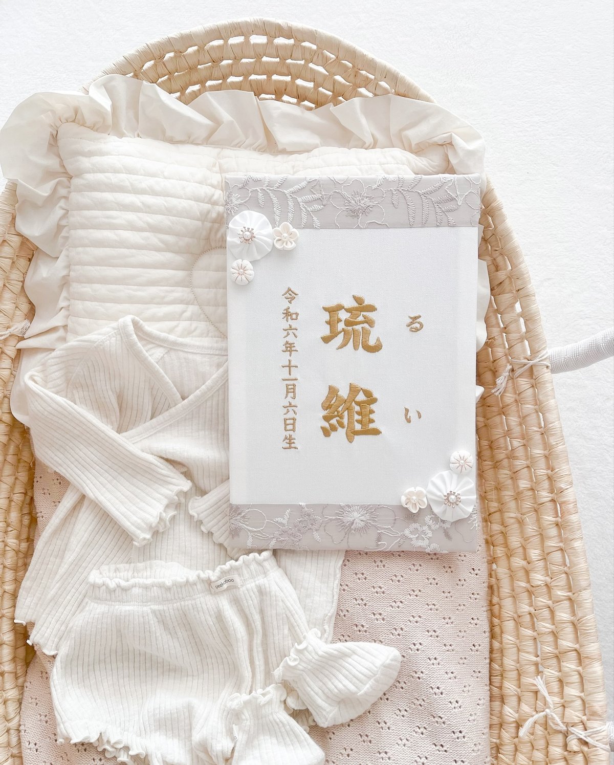 命名パネル 刺繍レース | moco moco powan