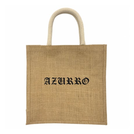 AZURRO  Gothic logo Jute bag M