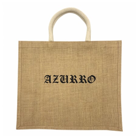 AZURRO  Gothic logo Jute bag L