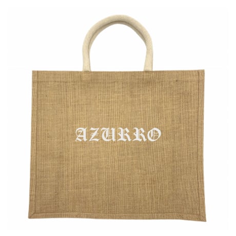 AZURRO  Gothic logo Jute bag L