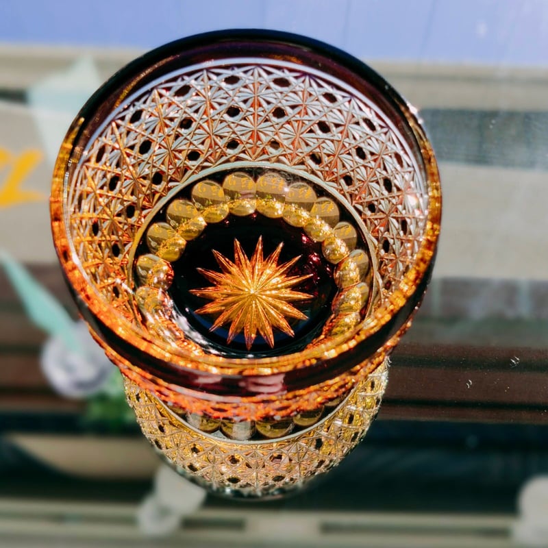 江戸切子クリスタルぐい呑み 菊籠目 | 江戸切子製造販売店 彩り硝子工芸