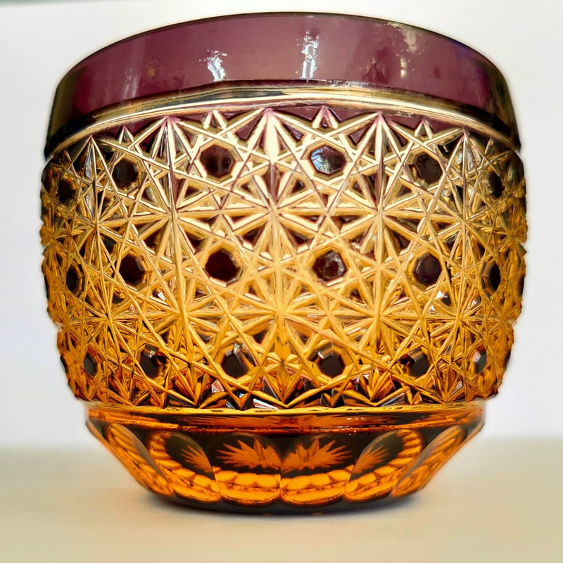 江戸切子クリスタルぐい呑み 菊籠目 | 江戸切子製造販売店 彩り硝子工芸