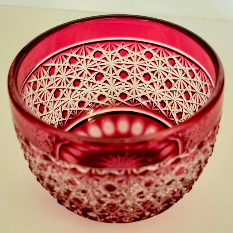 江戸切子クリスタルぐい呑み 菊籠目 | 江戸切子製造販売店 彩り硝子工芸