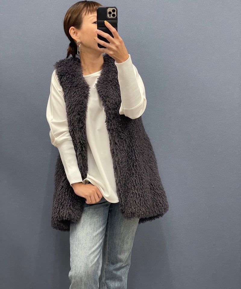 Dignite collier ディニテコリエ プードルファーベスト | HA-CHI