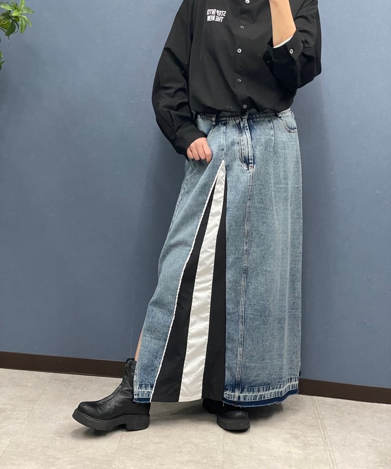 【新品未使用タグ付き】ポリーヌブロー/Pauline Bleu デニム Pauline Bleu ポリーヌブロー フロントアシンメトリーデニム