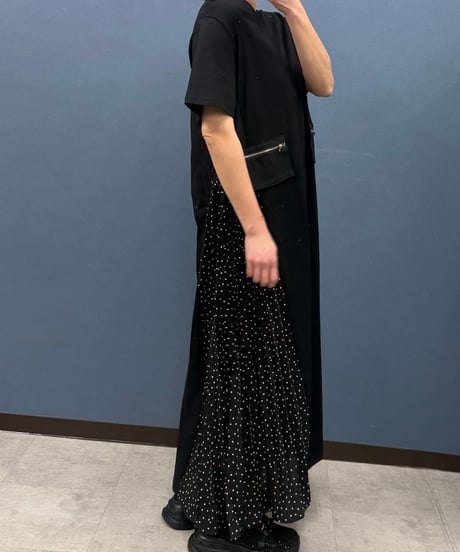 Pauline Bleu ポリーヌブロー　サイドプリーツ切り替えワンピース