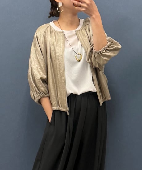 C’EST MOIJEU セモアージュ　箔加工ギャザーブルゾン