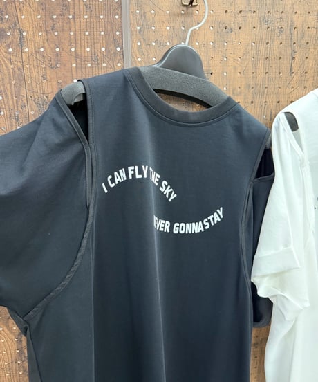 Pauline Bleu ポリーヌブロー　カットショルダールーズTシャツ