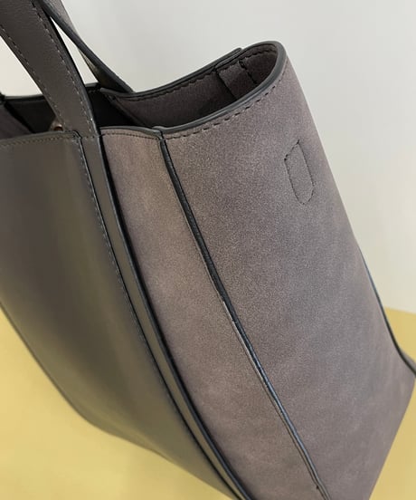 ミニポシェット付き 2Wayスエード切替 コンビ 縦型トート3col