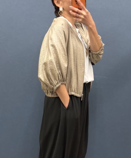 C’EST MOIJEU セモアージュ　箔加工ギャザーブルゾン