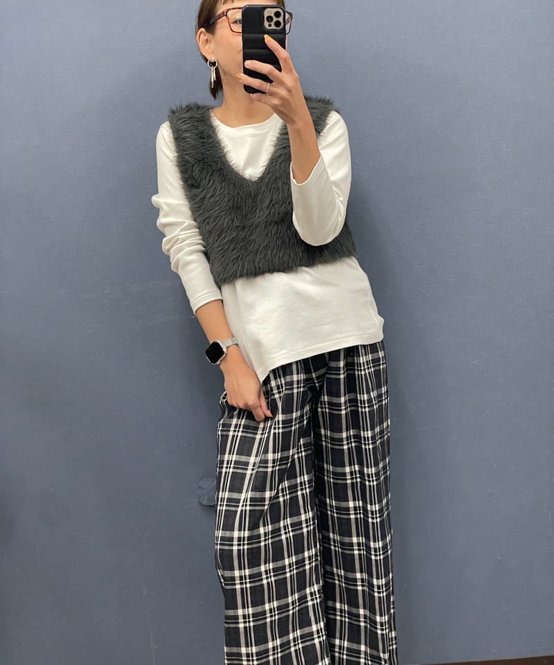 Dignite collier ディニテコリエ ストレッチフェイクファービスチェ