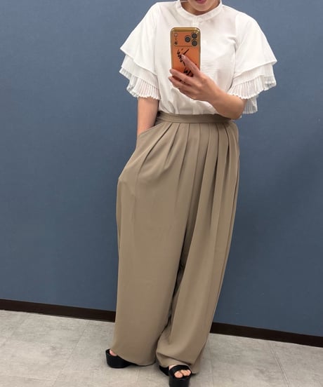 Pauline Bleu ポリーヌブロー　とろみドレープ　コクーンタックパンツ