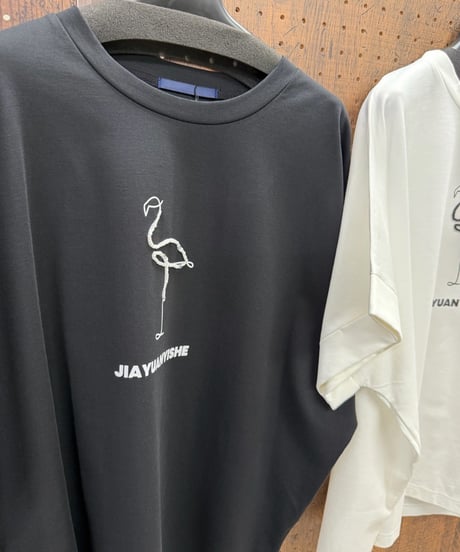 Pauline Bleu ポリーヌブロー　ビーズ フラミンゴTシャツ