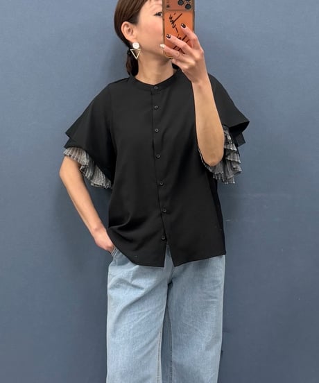 Pauline Bleu ポリーヌブロー　レイヤードスリーブブラウス