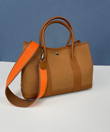 SALE★牛革×canvas トートバックM  キャメル