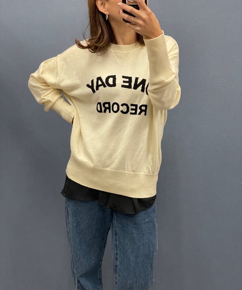 Dignite collier ディニテコリエ カシミヤ×シルク混ロゴニット | HA-CHI