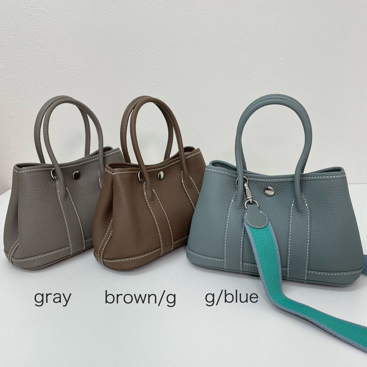 牛革レザートートバッグmini ブラウングレー | HA-CHI