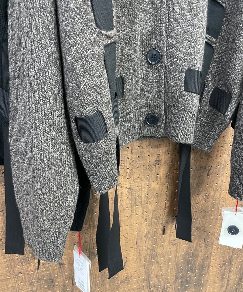 Dignite collier ディニテコリエ テープデザインニットカーデ | HA-CHI