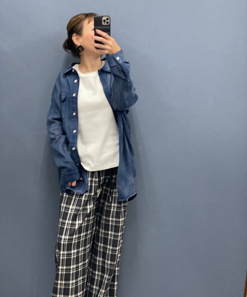 Dignite collier ディニテコリエ シアーデニムシャツ ネイビー Dignite collier ディニテコリエ シアーデニムシャツ NAVY