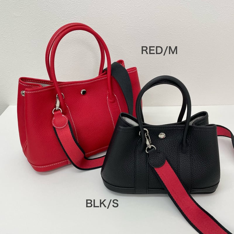 美品⁂H&H⁂リアルレザートートバッグシボ革キーチャームブラック