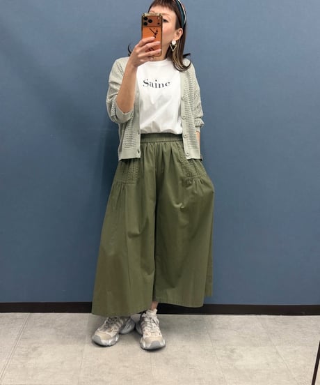 Pauline Bleu ポリーヌブロー　サイドタック ギャザーガウチョパンツ