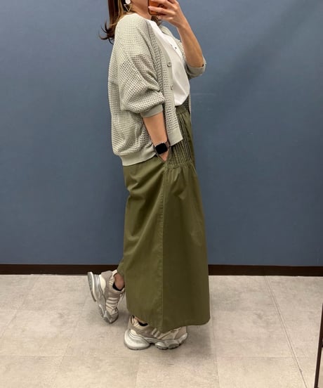 Pauline Bleu ポリーヌブロー　サイドタック ギャザーガウチョパンツ