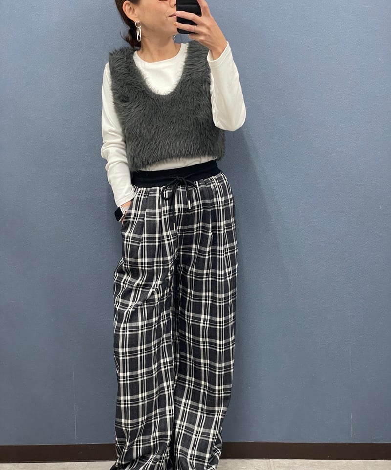 Dignite collier ディニテコリエ ストレッチフェイクファービスチェ